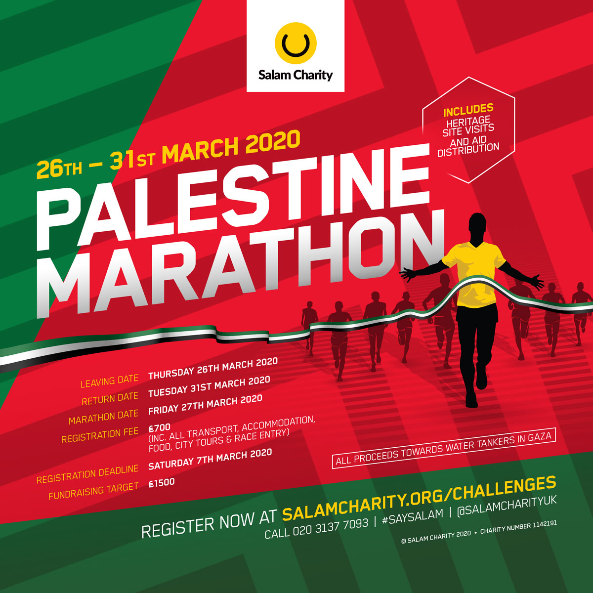 Salam Charity UK Challanges Palestine Marathon